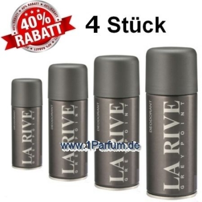 La Rive Grey Point - Deodorant Spray fur Herren 150 ml, 4 Stuck