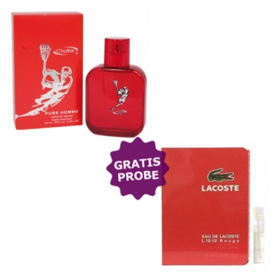 Chatler XL.2012 Red Pure Homme - Eau de Parfum 100 ml, Probe Lacoste L.12.12. Red