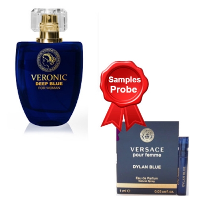 Chatler Veronic Deep Blue Woman - Eau de Parfum 100 ml, Probe Versace Dylan Blue Femme