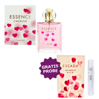 Chatler Essence Cherish - Eau de Parfum 100 ml, Probe Escada Celebrate N.O.W.
