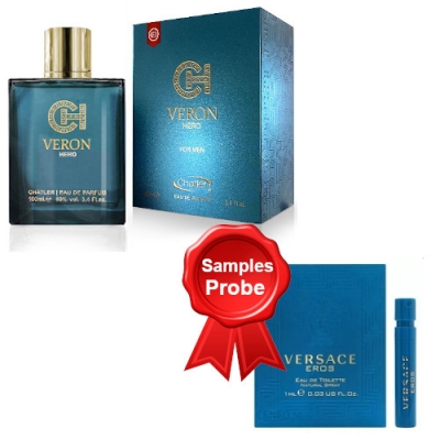 Chatler Veron Hero - Eau de Parfum 100 ml, Probe Versace Eros Pour Homme
