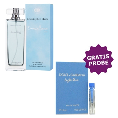 Christopher Dark Dominikana Blue - Eau de Parfum 100 ml, Probe D&G Light Blue Femme