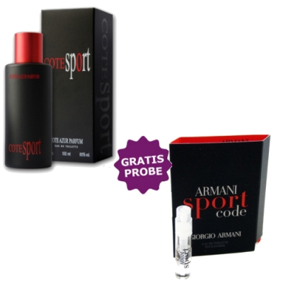 Cote Azur Cote Sport - Eau de Parfum 100 ml, Probe Giorgio Armani Code Sport