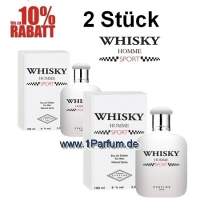 Evaflor Whisky Homme Sport - Eau de Toilette fur Herren 100 ml, 2 Stuck