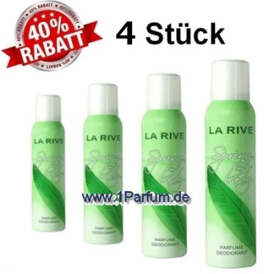 La Rive Spring Lady - Deodorant Spray für Damen 150 ml, 4 Stück