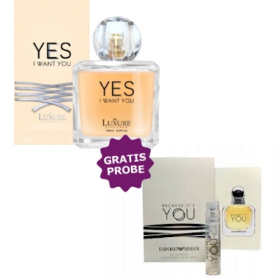 Luxure Yes I Want You - Eau de Parfum 100 ml, Probe Armani Emporio Because It’s You