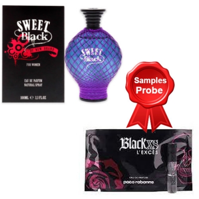 New Brand Sweet Black Woman - Eau de Parfum 100 ml, Probe Paco Rabane Black XS L' Exces