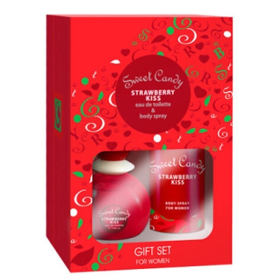 Jean Marc Sweet Candy Strawberry Kiss - Set fur Damen, Eau de Toilette, Deodorant