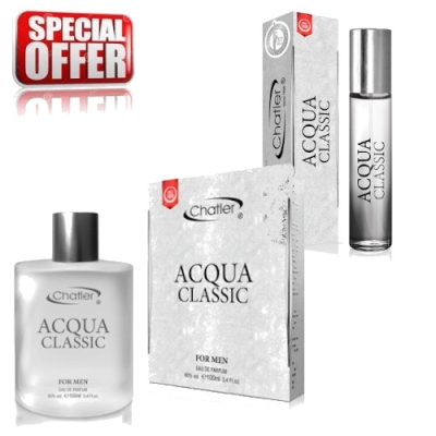 Chatler Acqua Classic Men - Aktions-Set, Eau de Parfum 100 ml + Eau de Parfum 30 ml