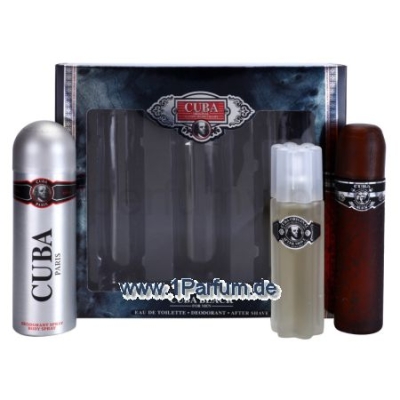 Cuba Black Men - Set fur Herren, Eau de Toilette, Deodorant, Aftershave