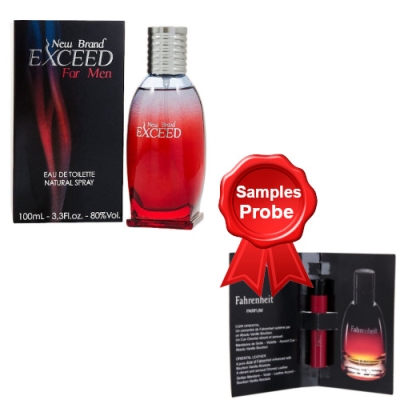 New Brand Exceed Men - Eau de Parfum 100 ml, Probe Christian Dior Fahrenheit