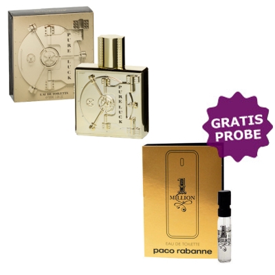 Linn Young Pure Luck Men - Eau de Parfum 100 ml, Probe Paco Rabanne 1 Million