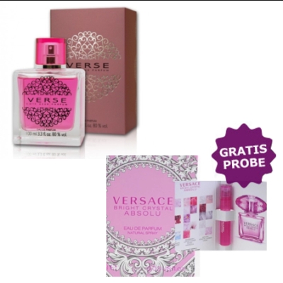 Cote Azur Verse Pink - Eau de Parfum 100 ml, Probe Versace Bright Crystal Absolu