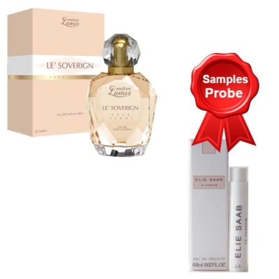 Lamis Le Soverign - Eau de Parfum fur Damen 100 ml, Probe Elie Saab Le Parfum 0,8 ml