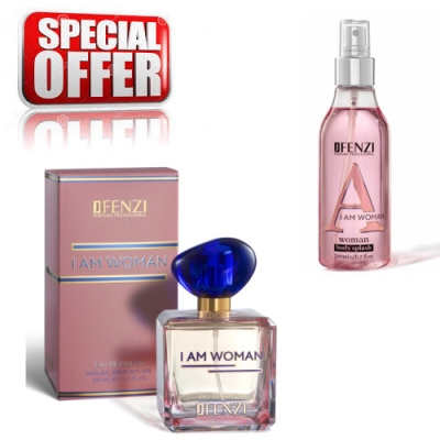 JFenzi I Am Woman - Aktions-Set, Eau de Parfum 100 ml, Parfumierter Körpernebel [body splash] 200 ml