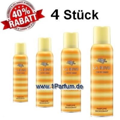 La Rive For Woman - Deodorant Spray fur Damen 150 ml, 4 Stuck