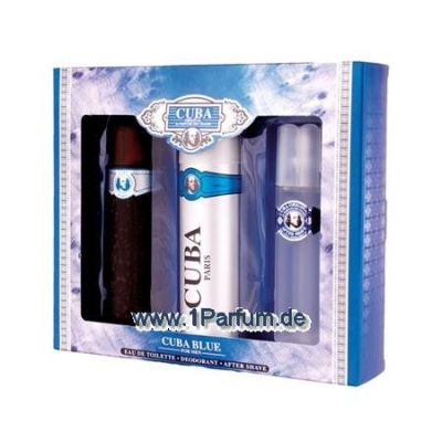 Cuba Blue Men - Set fur Herren, Eau de Toilette, Deodorant, Aftershave