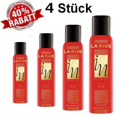 La Rive In Women Red - deodorant fur Damen 150 ml, 4 Stuck